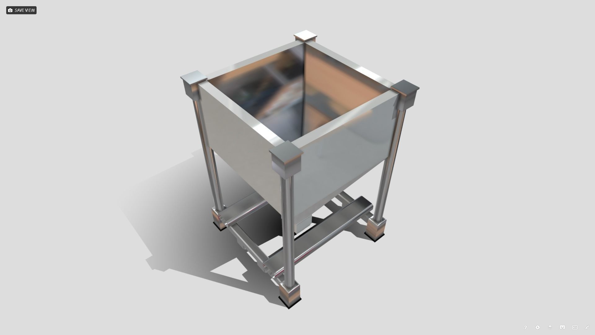 Machine - Stainless Steel Hopper Low-poly 3D model_6