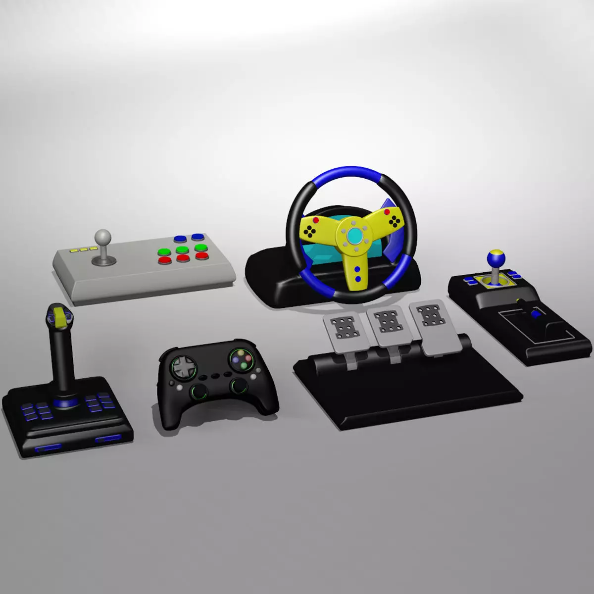 Video Game Controllers 3D model_0