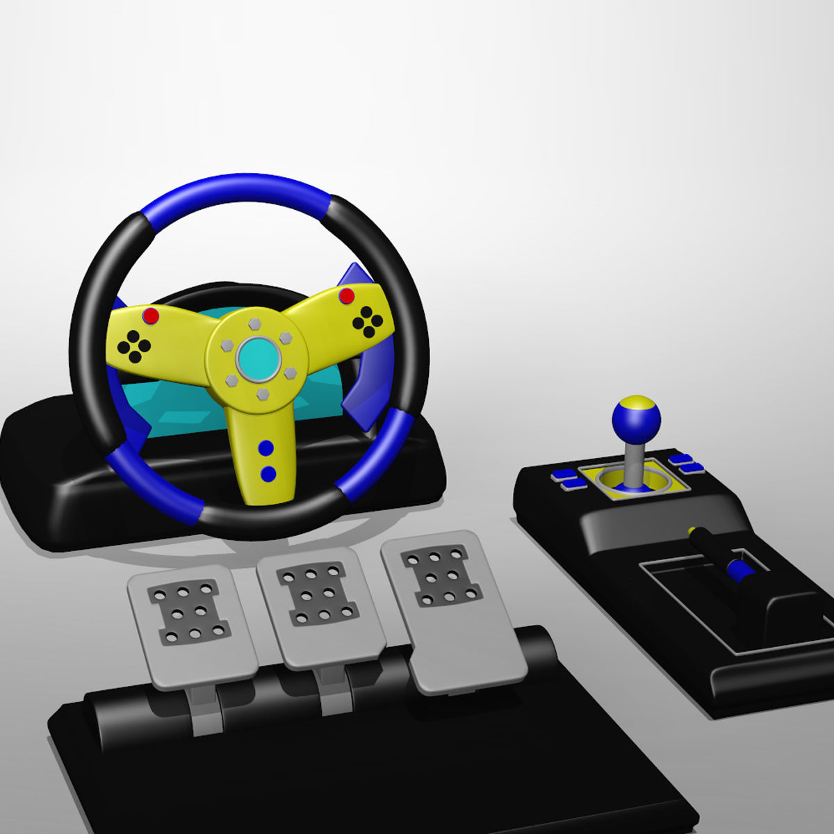 Video Game Controllers 3D model_4