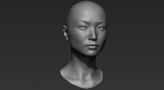 3D Printable Female Head 8 3D model