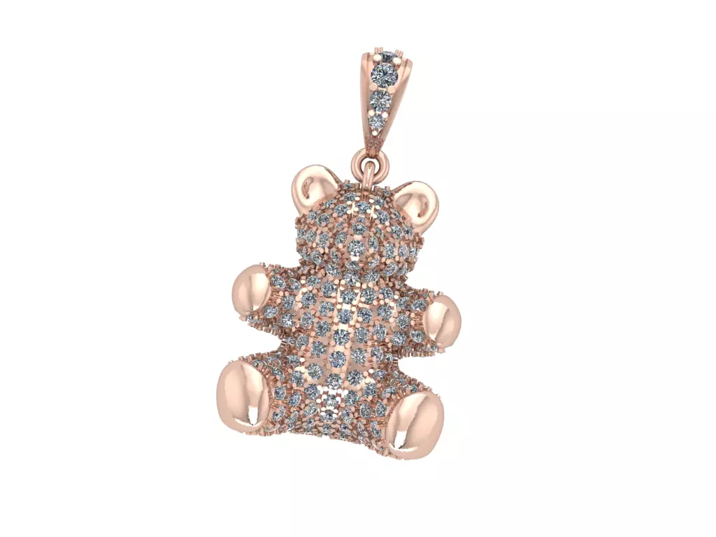 Bear Baby Full Diamond Pendants-Mat Day Con Gau 3D print model