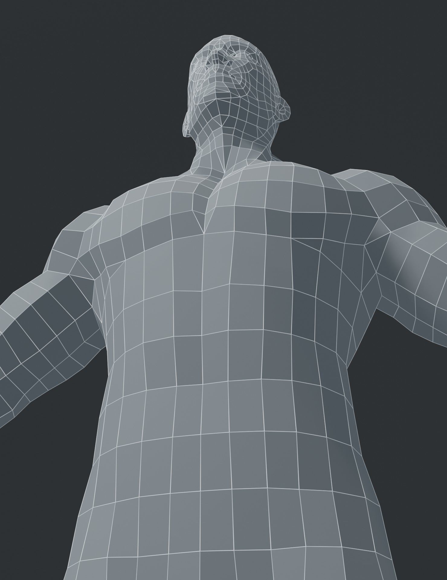 Superhero Male Body Base Mesh 3D Model Low-poly 3D model_19