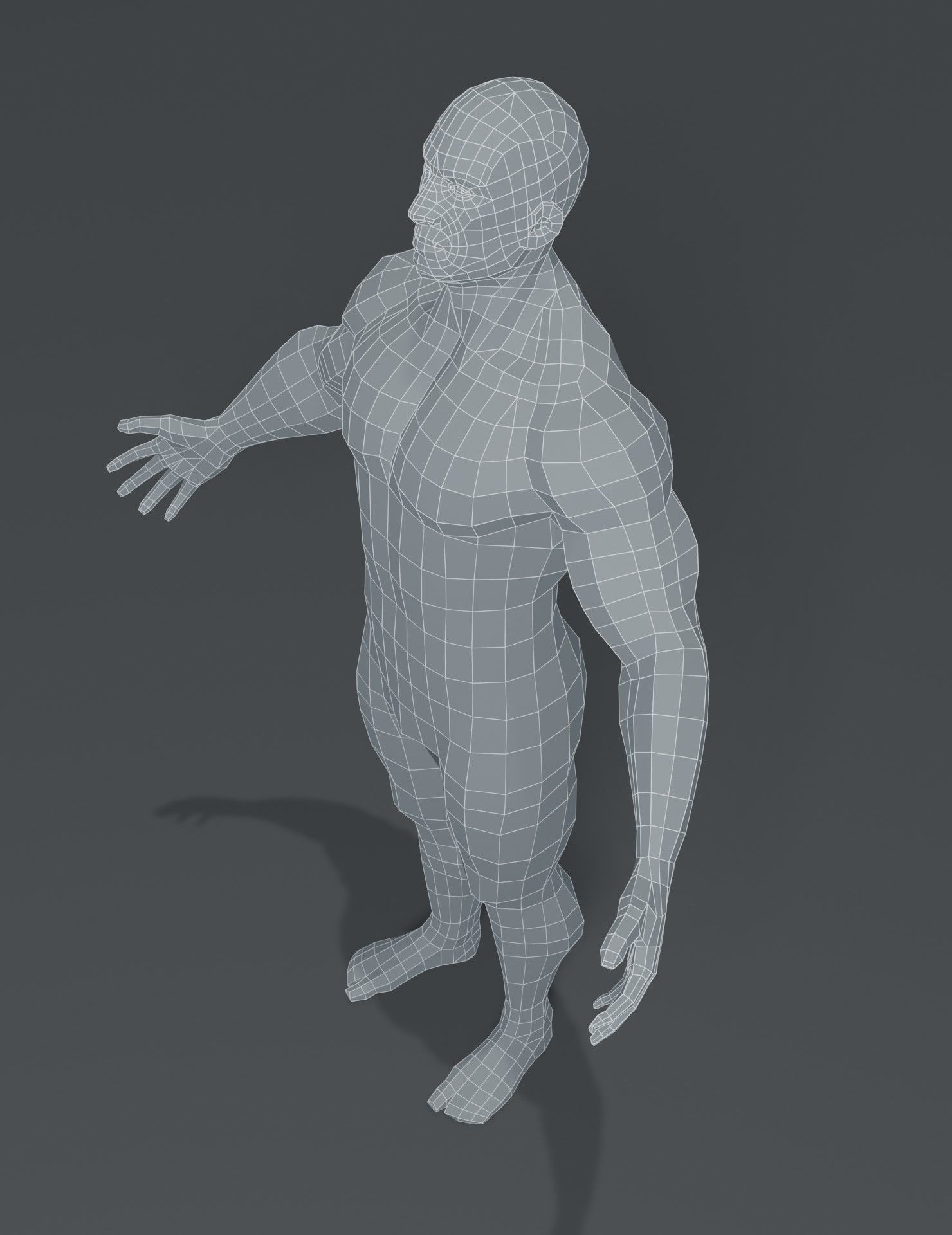 Superhero Male Body Base Mesh 3D Model Low-poly 3D model_11