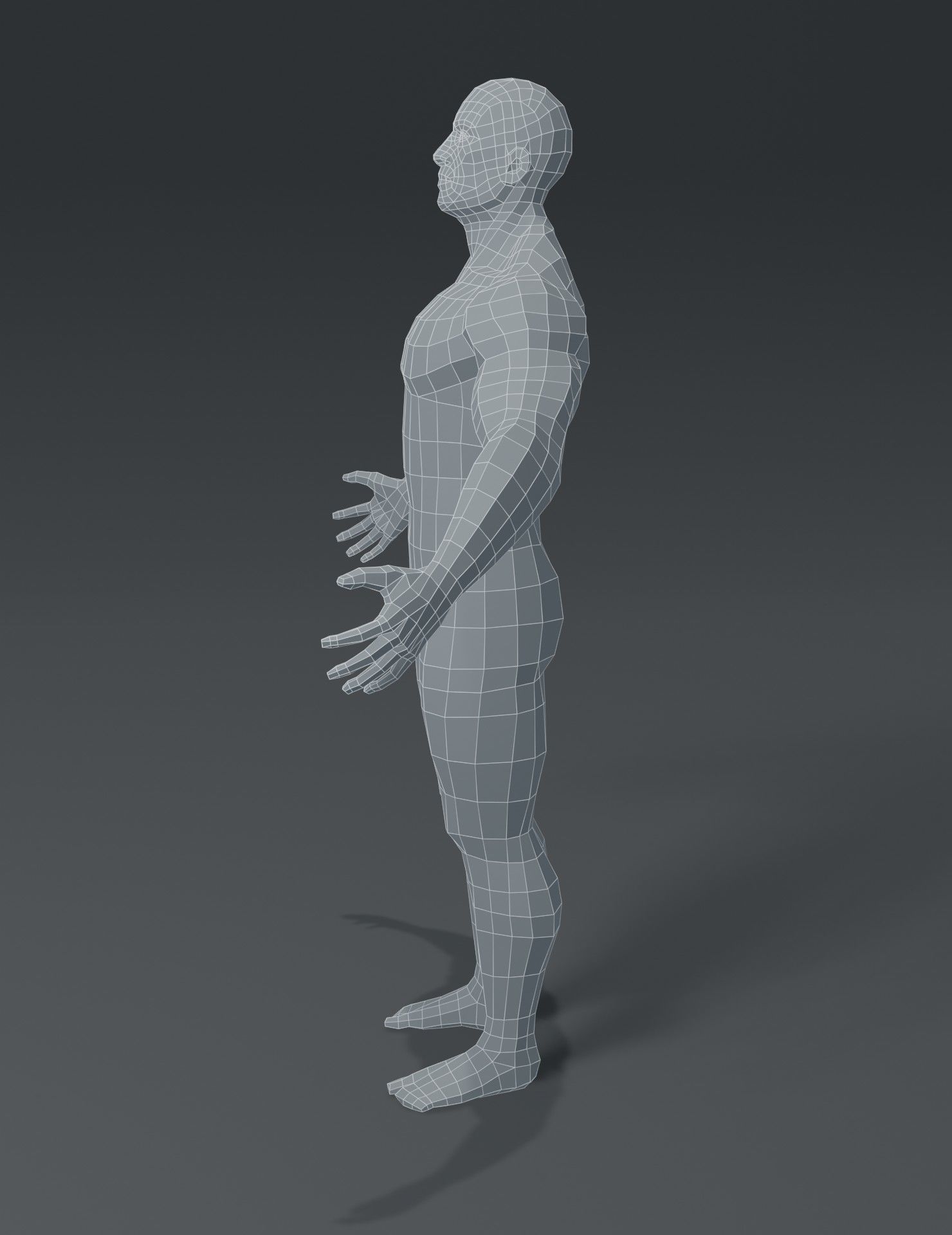 Superhero Male Body Base Mesh 3D Model Low-poly 3D model_6
