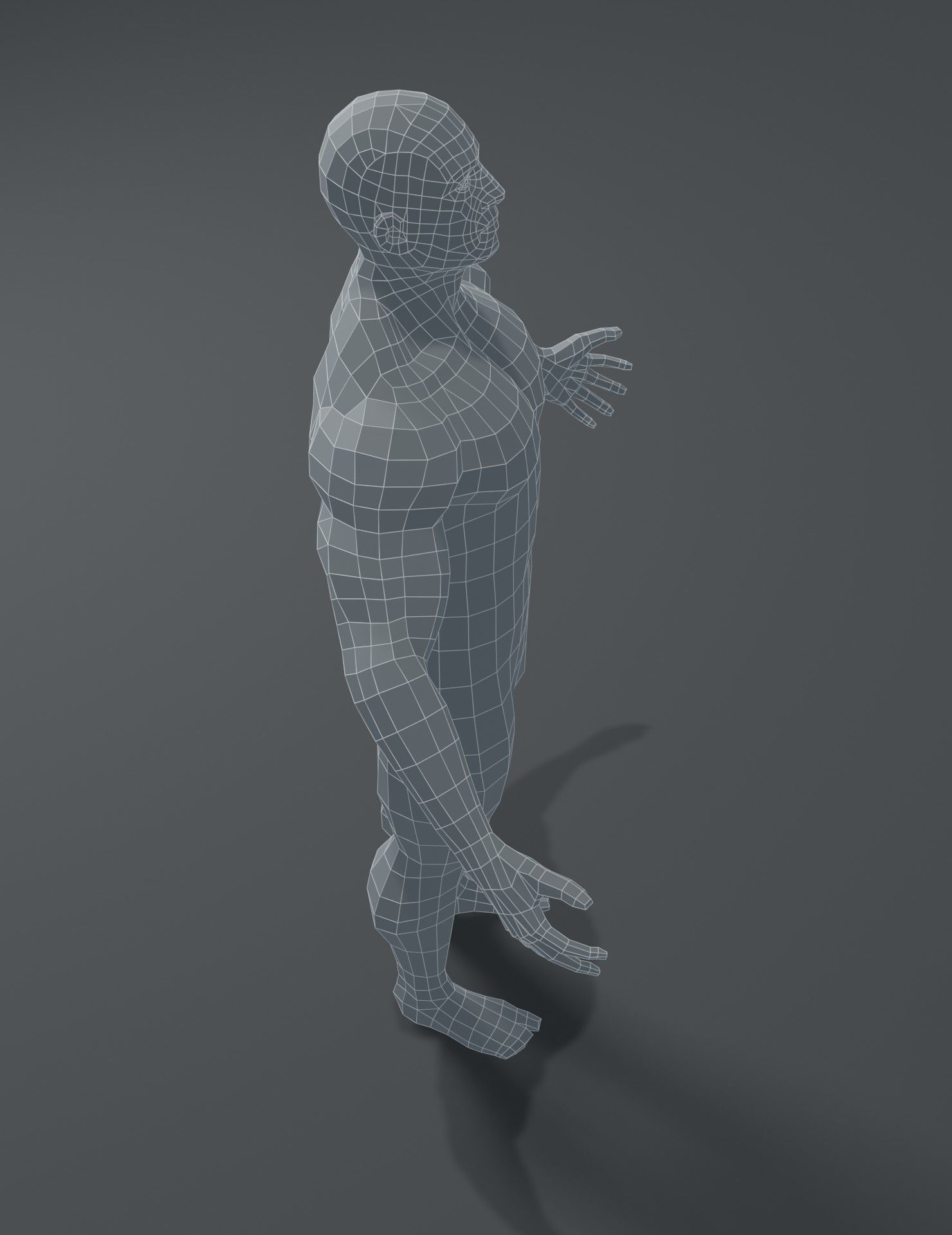 Superhero Male Body Base Mesh 3D Model Low-poly 3D model_5