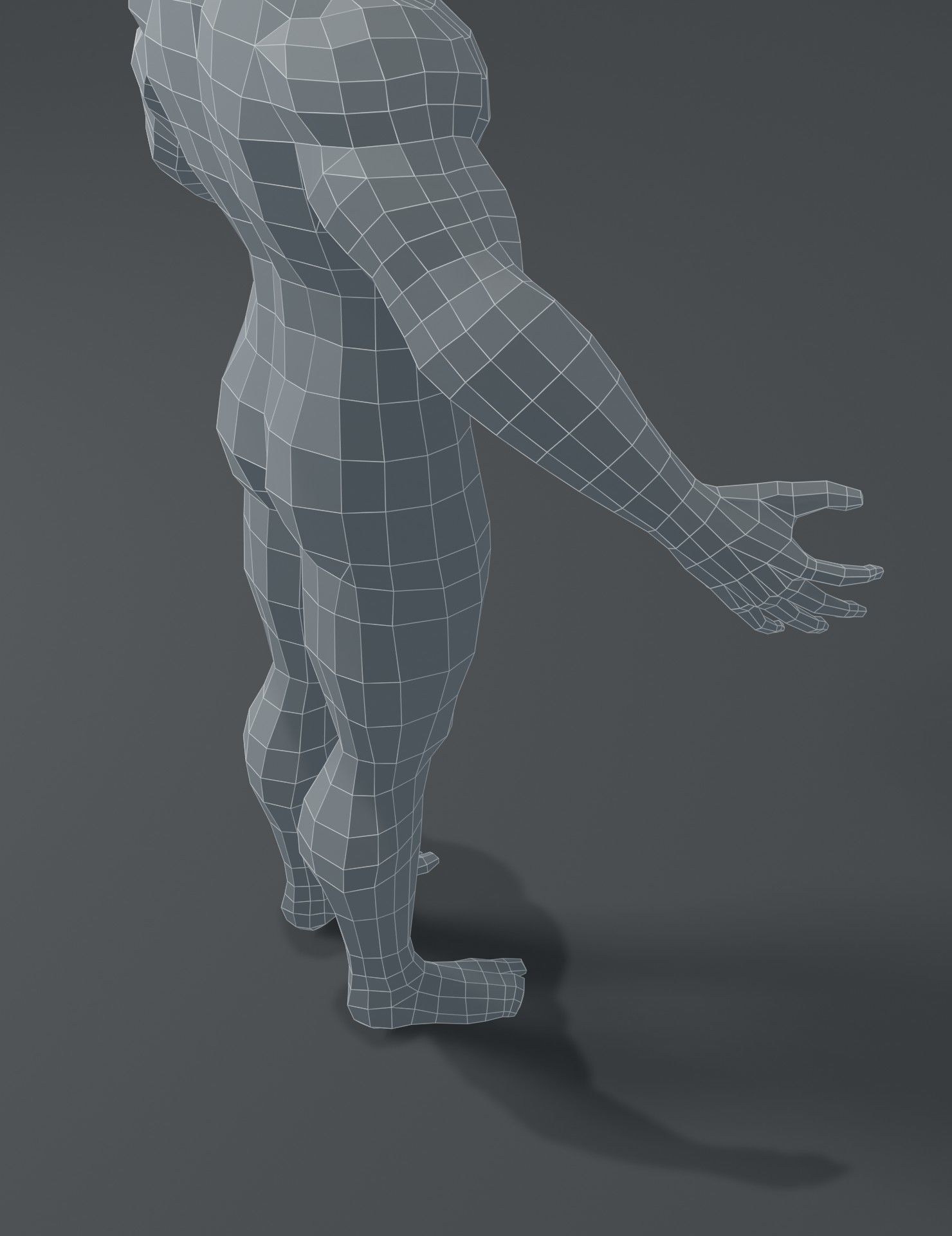 Superhero Male Body Base Mesh 3D Model Low-poly 3D model_17