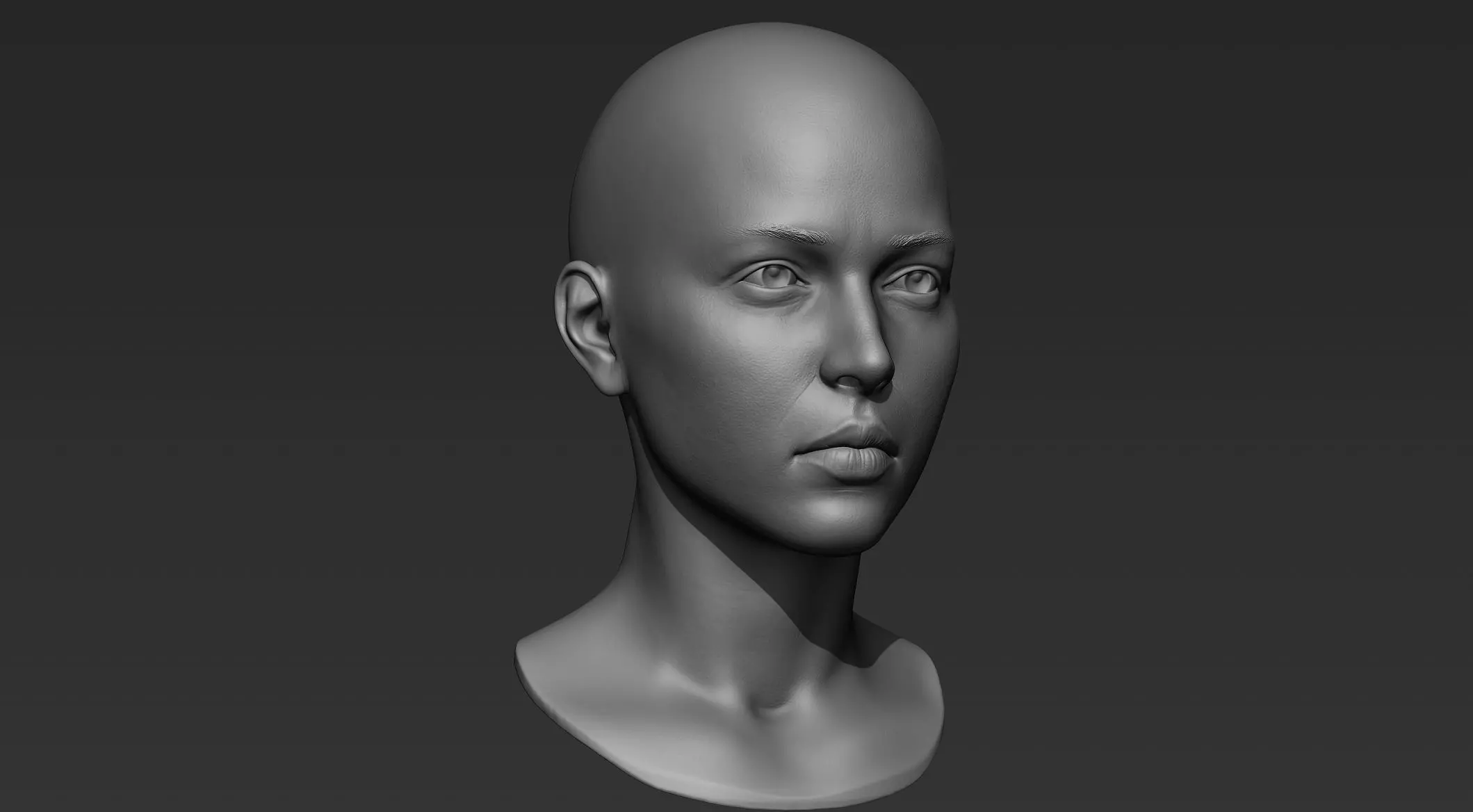 3D Printable Female Head 9 3D model_0