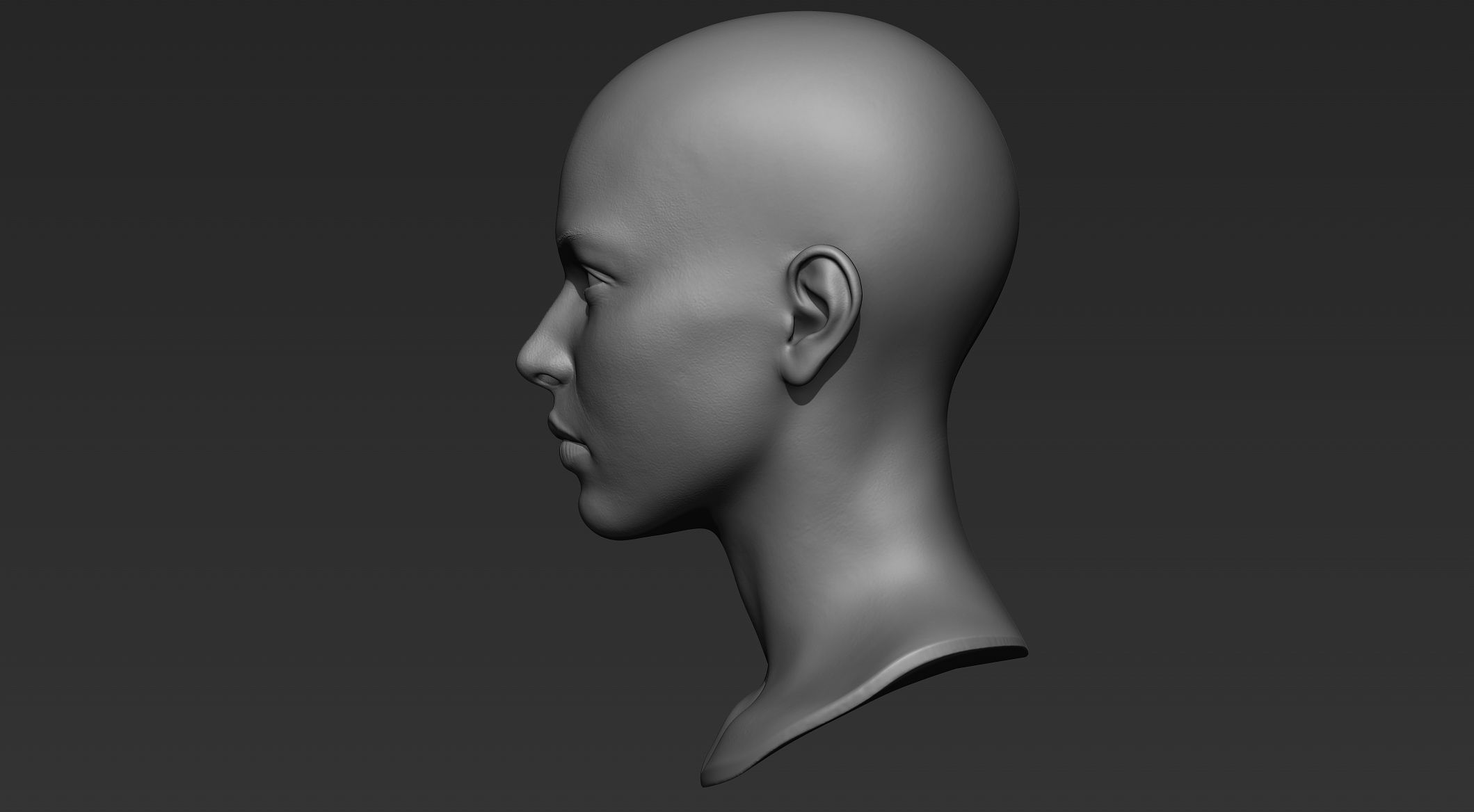 3D Printable Female Head 9 3D model_4