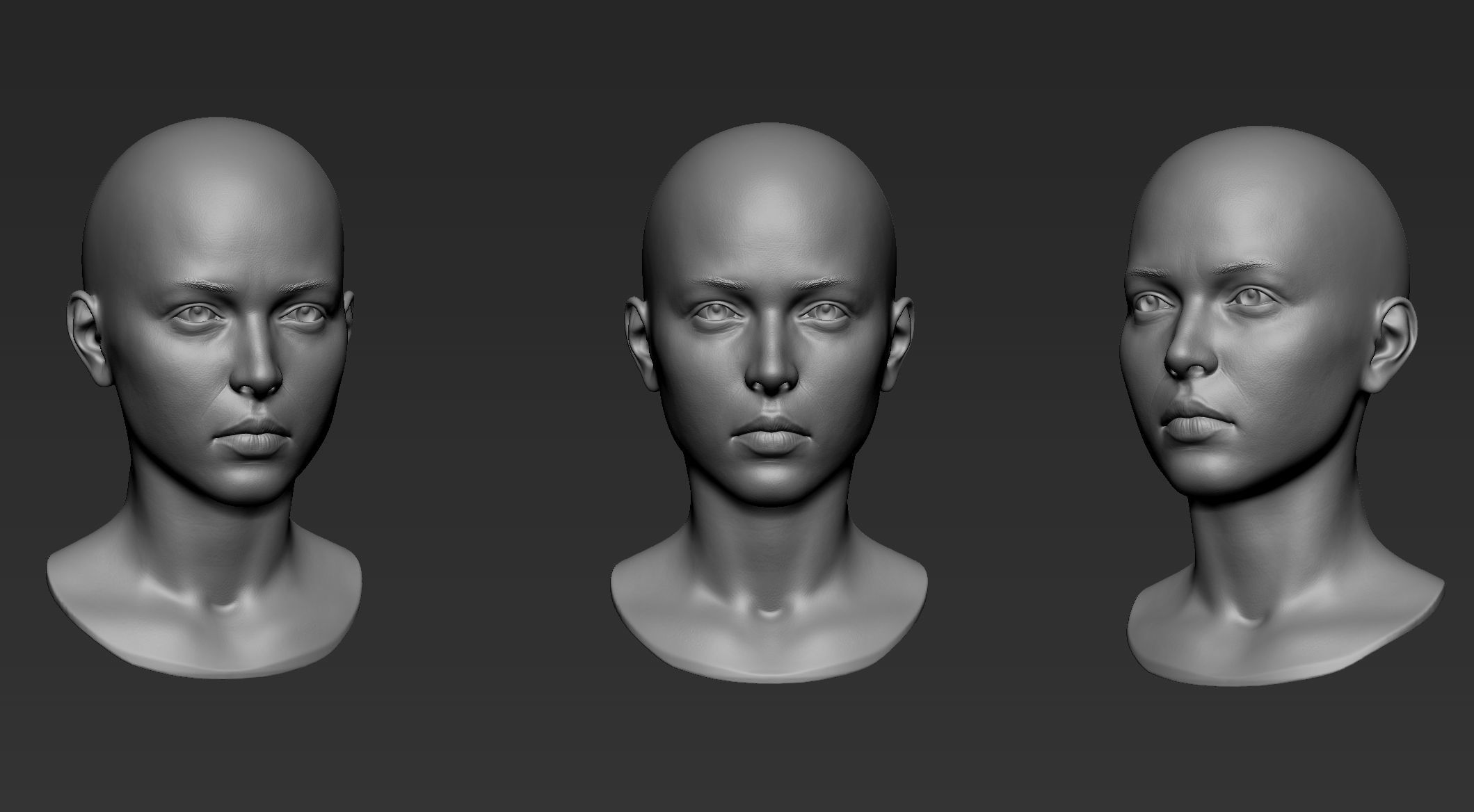 3D Printable Female Head 9 3D model_8
