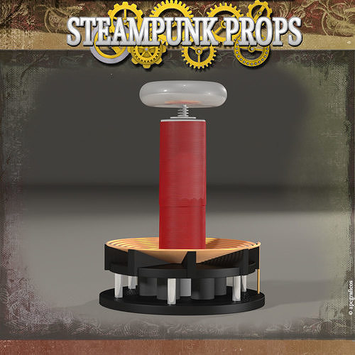 Steampunk Tesla Coil 3D model