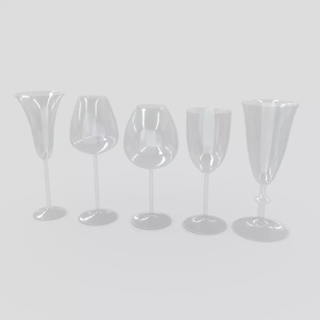 3D model Cocktail Glass Set VR / AR / low-poly | CGTrader