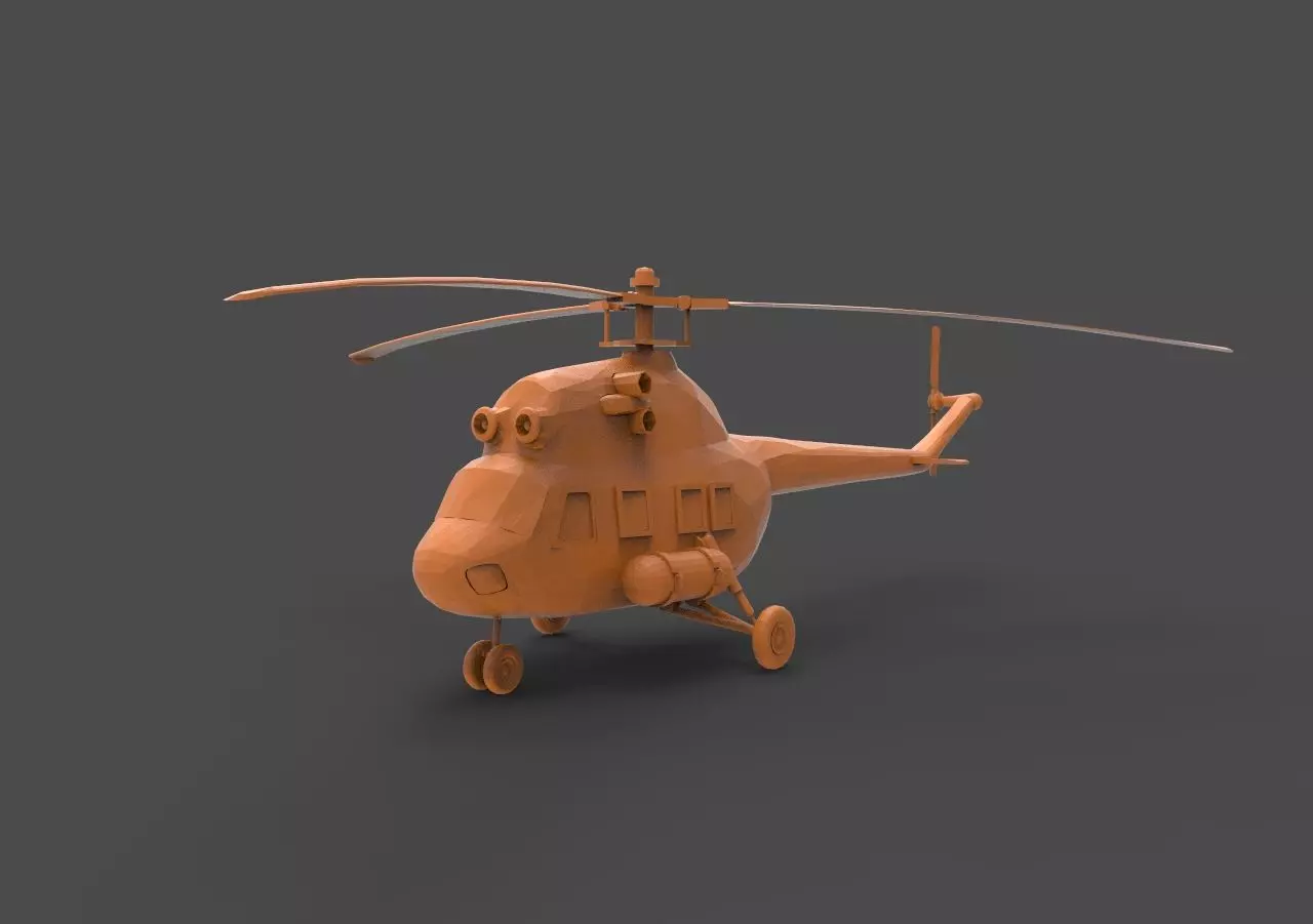 Mi - 2 orange helicopter 3D print model
