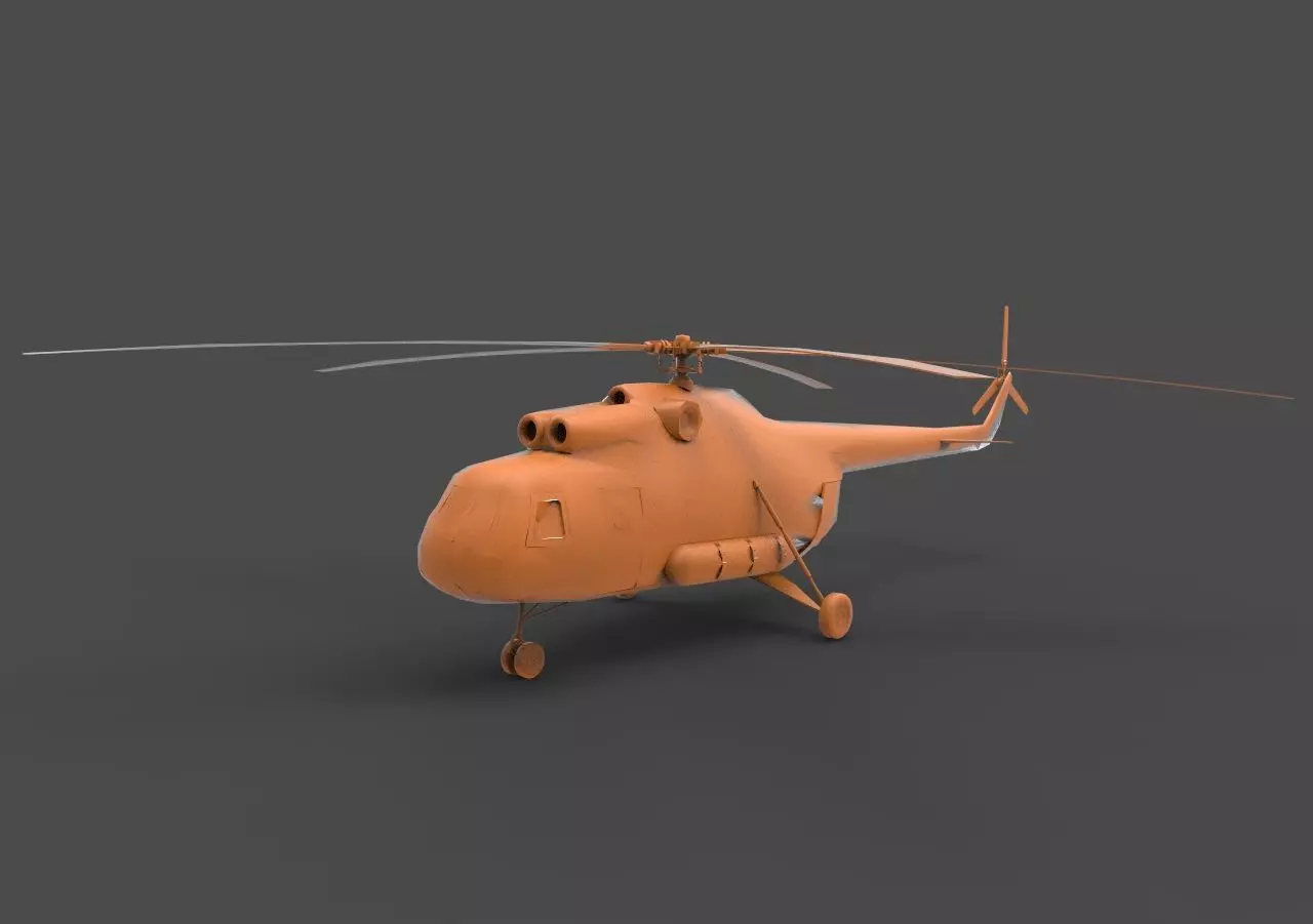 Mi - 8 orange helicopter 3D print model