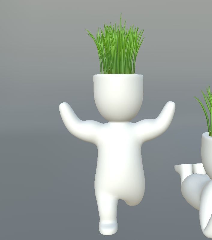 Plants in decorative pots Low-poly 3D model_2