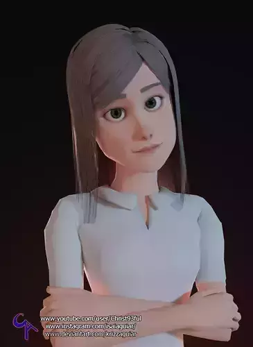 Hoover girl Low-poly 3D model