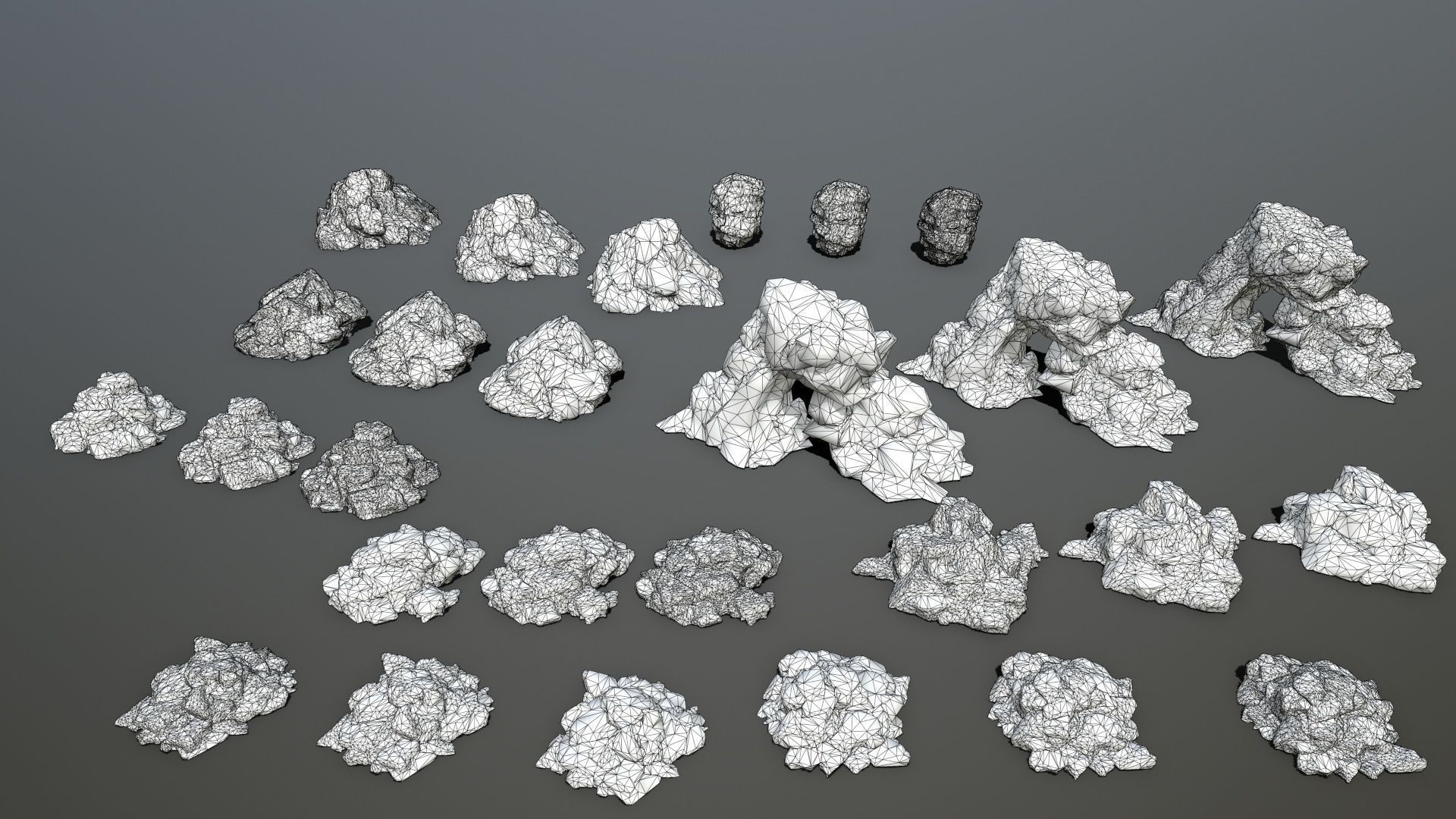 desert rock  Low-poly 3D model_3