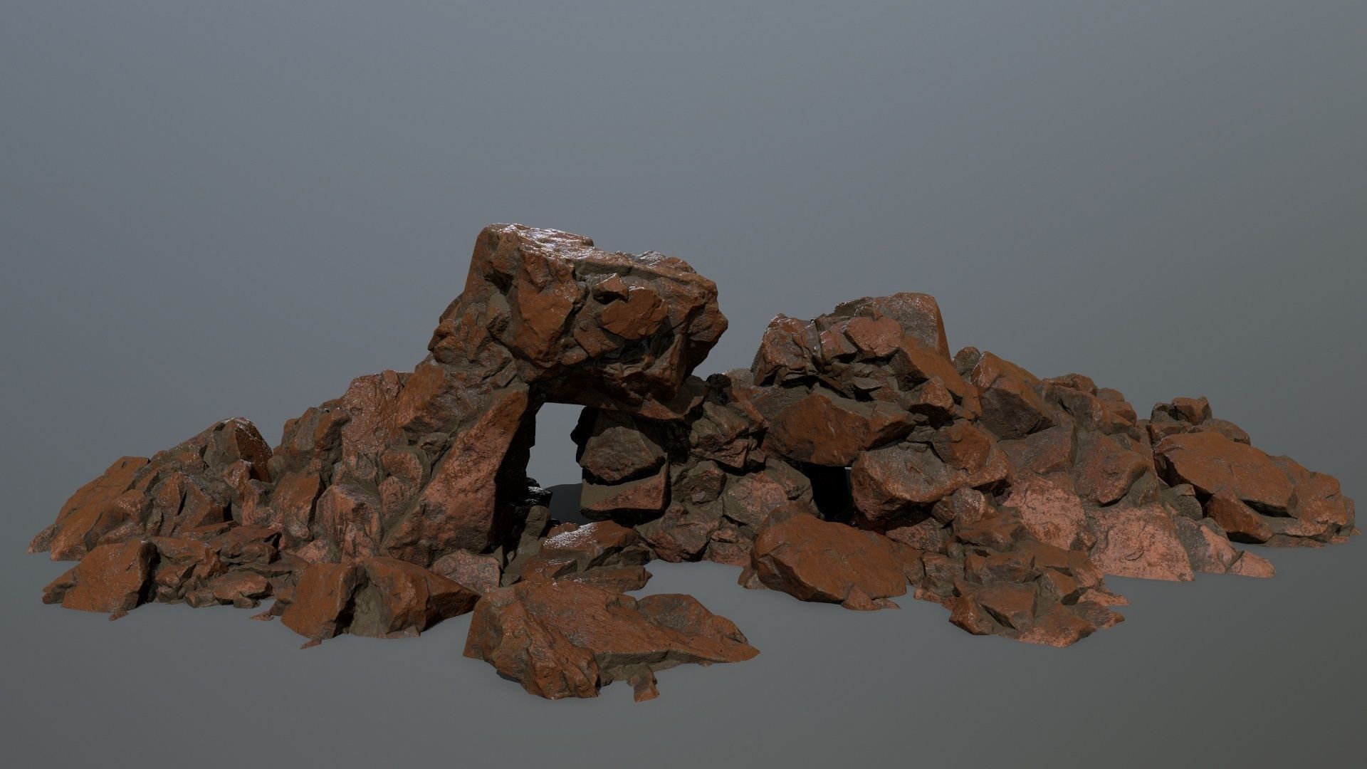 desert rock  Low-poly 3D model_1