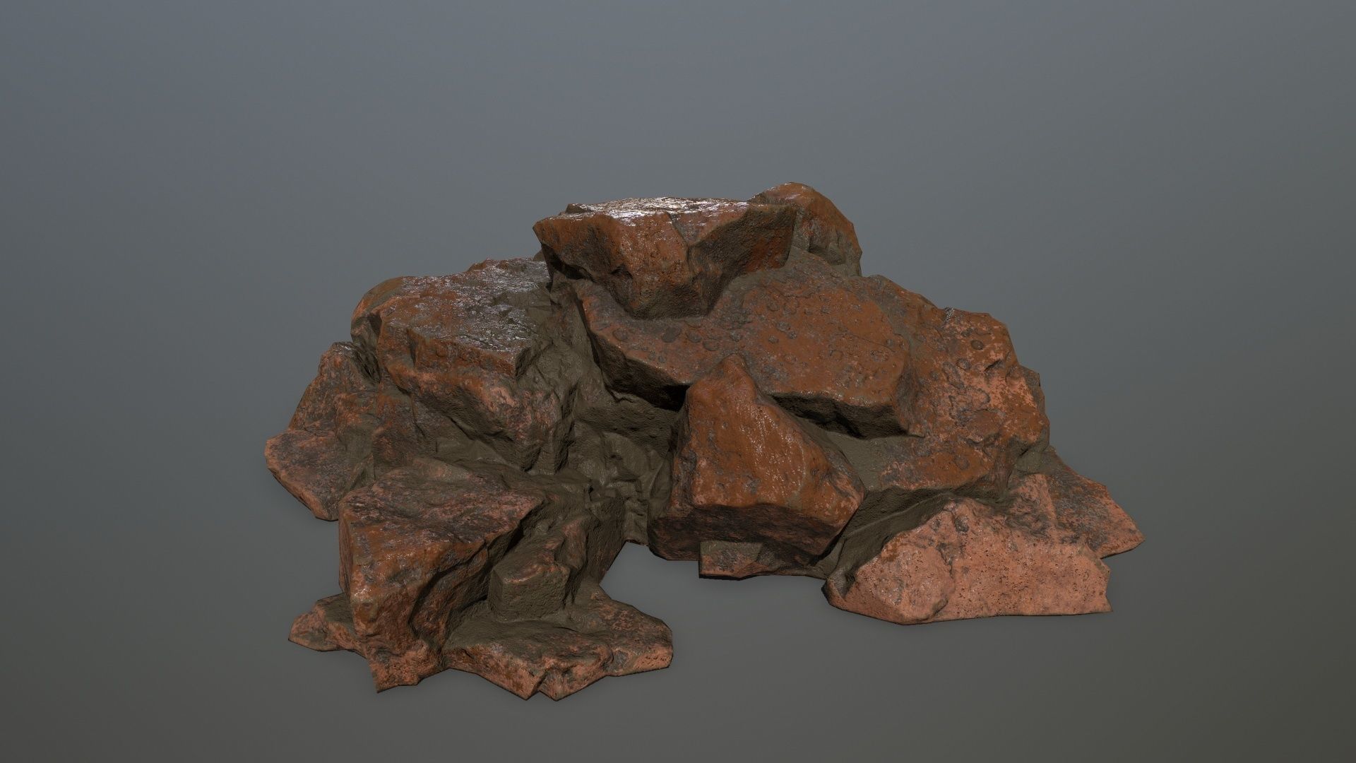 desert rock  Low-poly 3D model_4