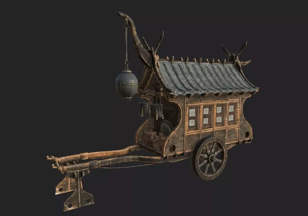 Japanese Ramen-Food Cart PBR Low-Poly Low-poly 3D model_0