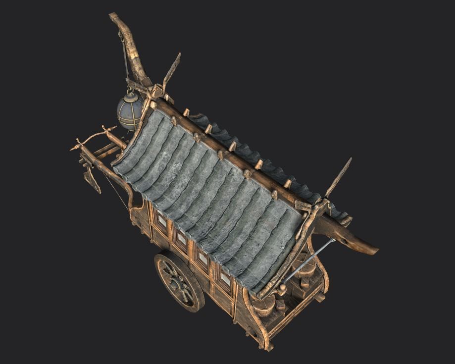 Japanese Ramen-Food Cart PBR Low-Poly Low-poly 3D model_6