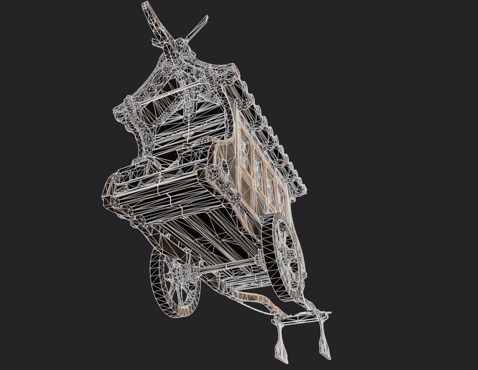 Japanese Ramen-Food Cart PBR Low-Poly Low-poly 3D model_11