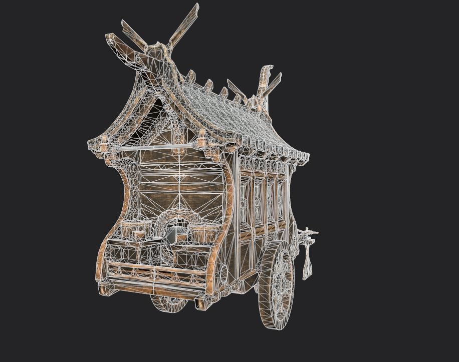 Japanese Ramen-Food Cart PBR Low-Poly Low-poly 3D model_9