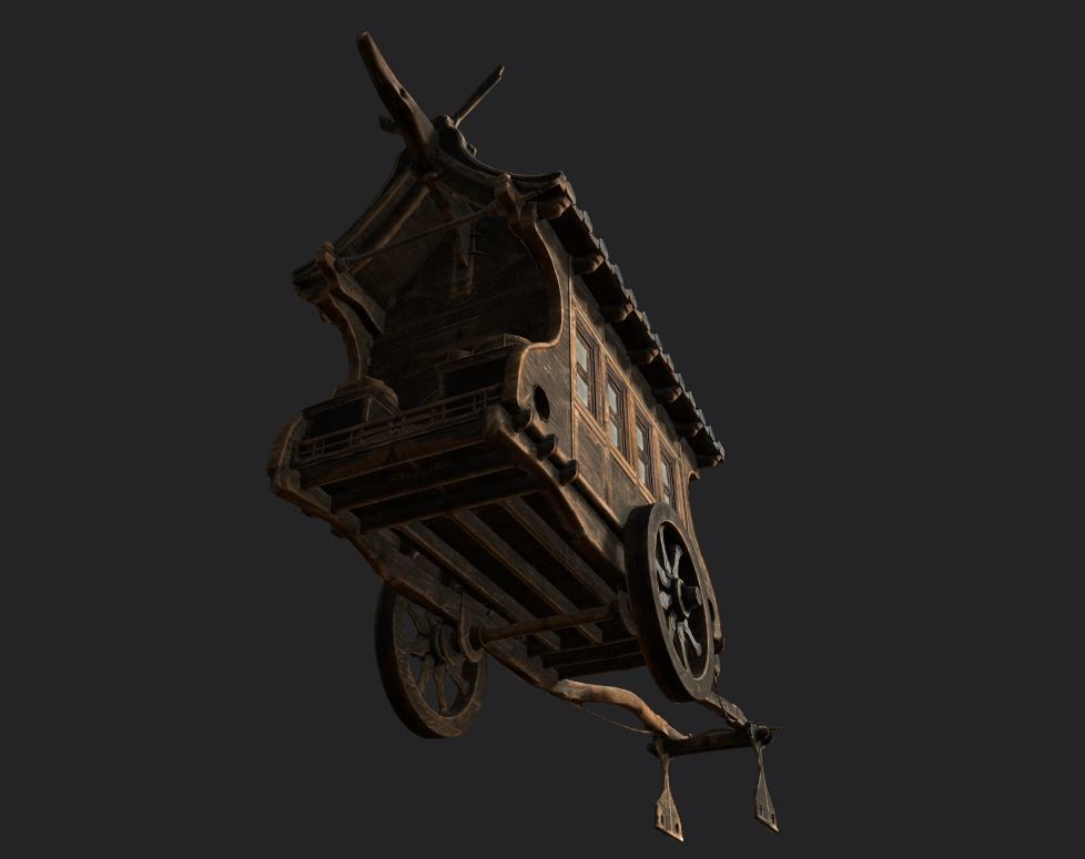 Japanese Ramen-Food Cart PBR Low-Poly Low-poly 3D model_10