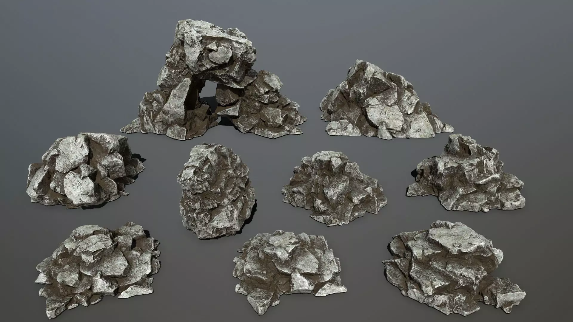 rocks rock Low-poly 3D model_0
