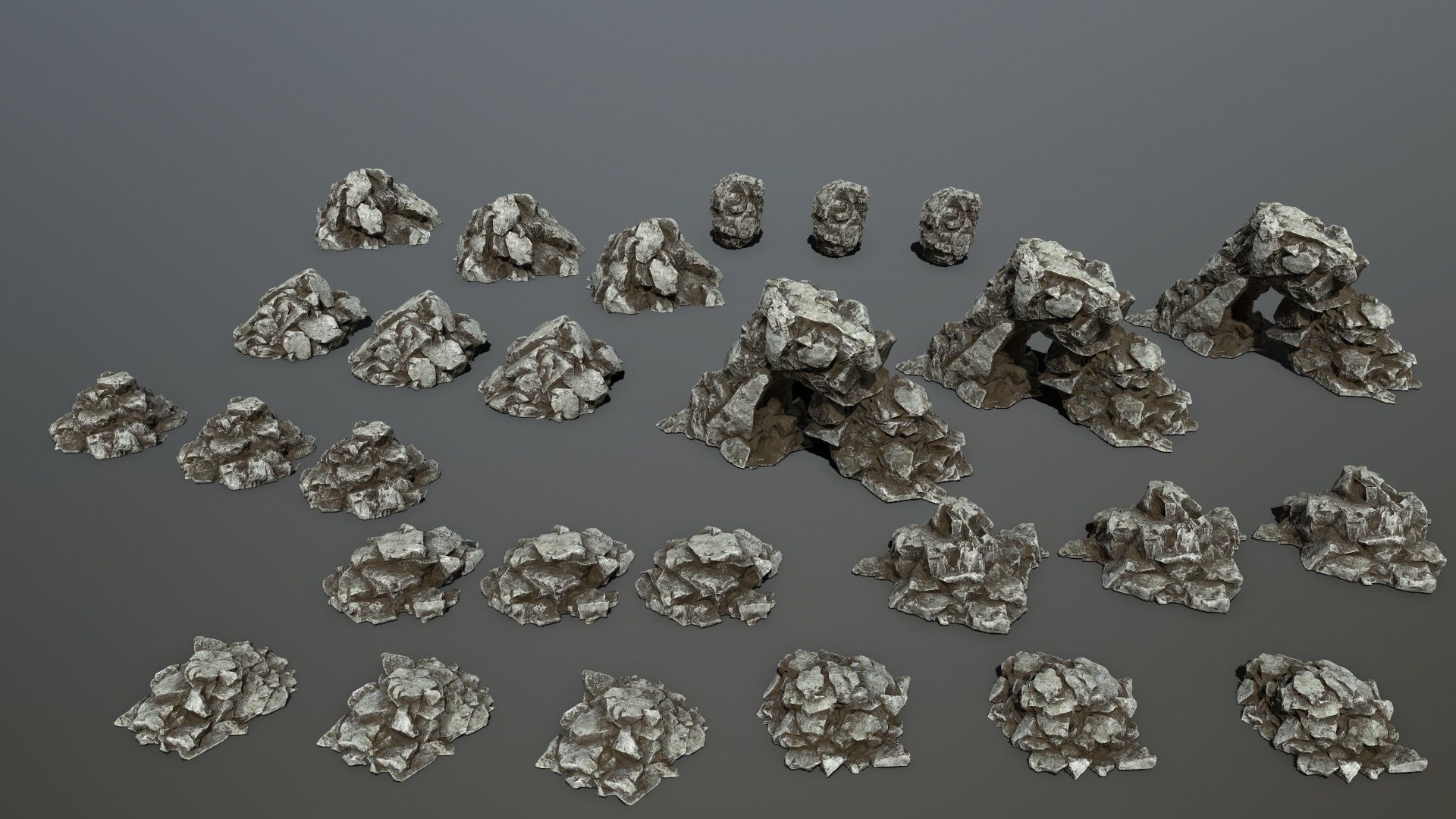 rocks rock Low-poly 3D model_2