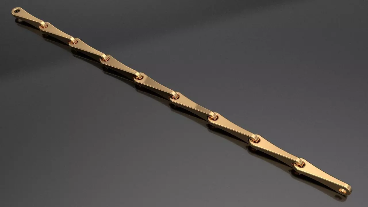 CHAIN MODEL 1 gold metal bracelet 3D print model_0
