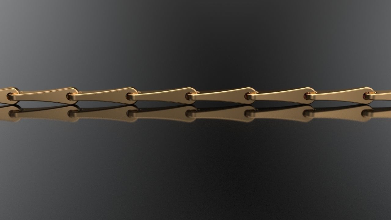 CHAIN MODEL 1 gold metal bracelet 3D print model_1