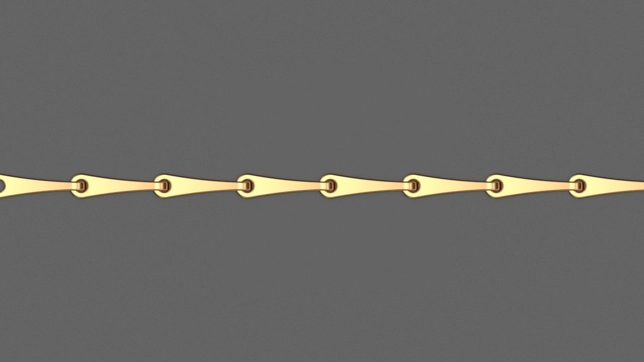 CHAIN MODEL 1 gold metal bracelet 3D print model_2
