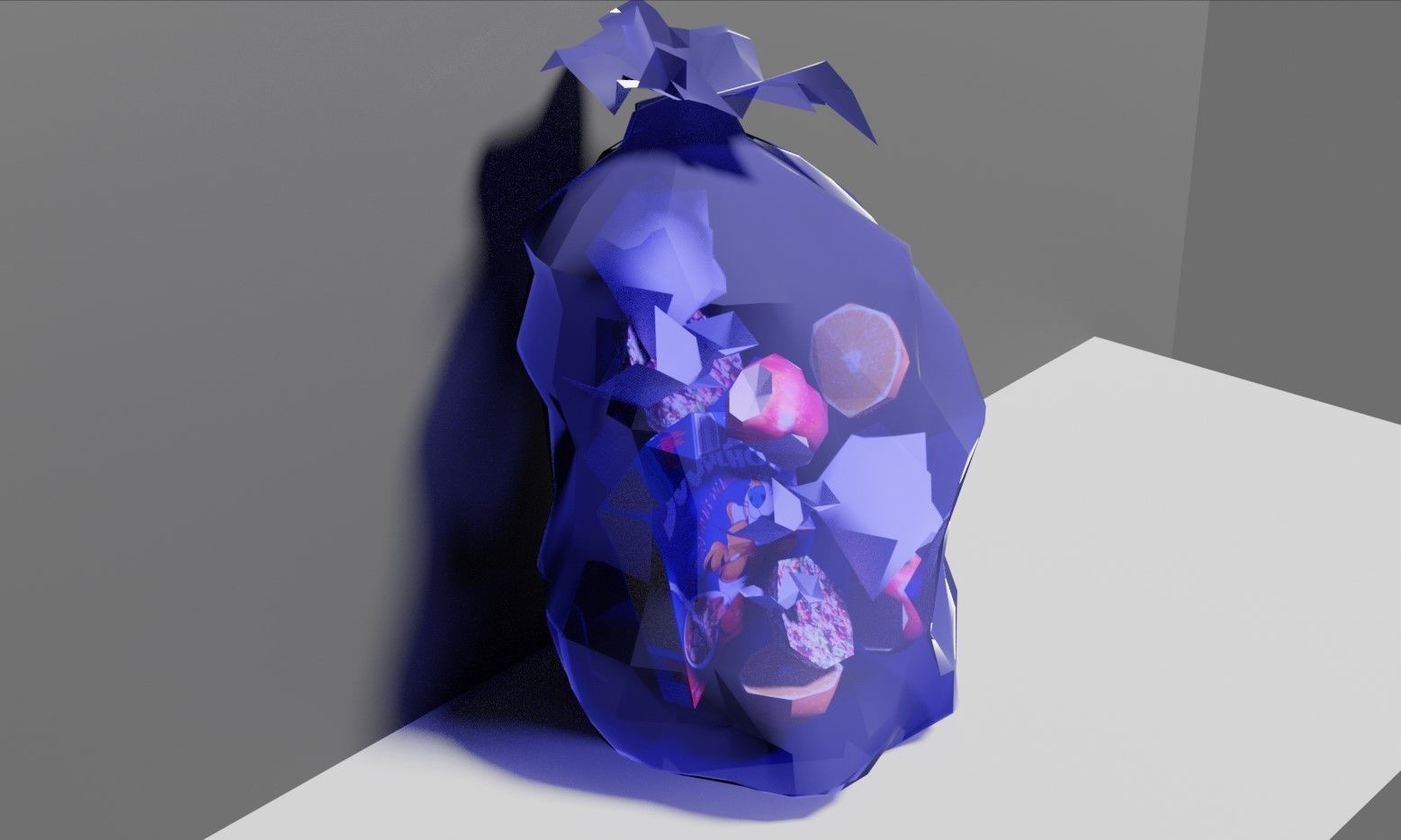 Trash Bag Garbage - Saco de Lixo  Low-poly 3D model_9