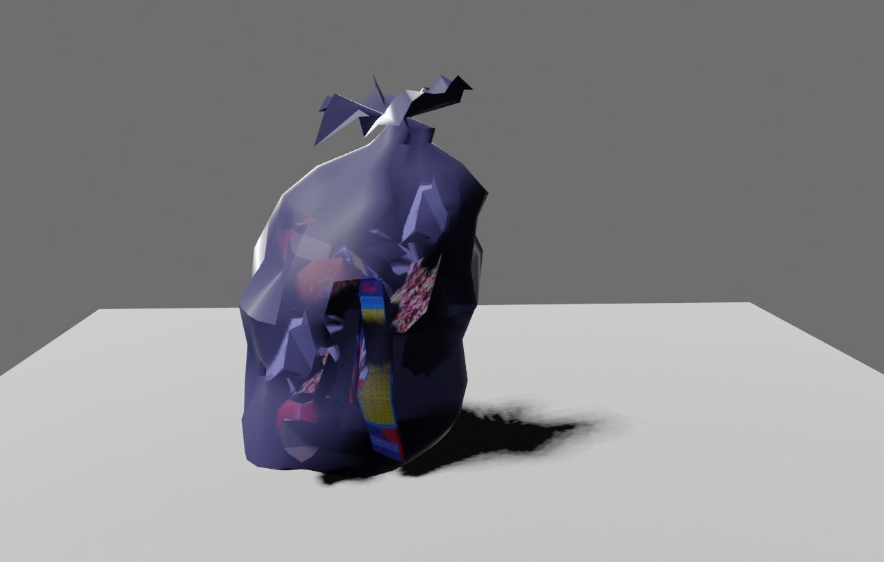 Trash Bag Garbage - Saco de Lixo  Low-poly 3D model_2