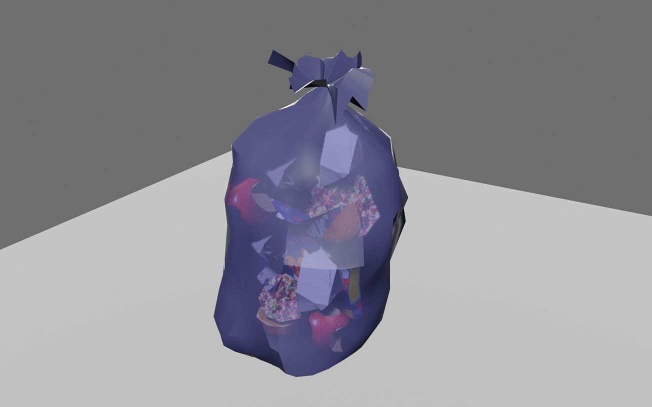 Trash Bag Garbage - Saco de Lixo  Low-poly 3D model_1