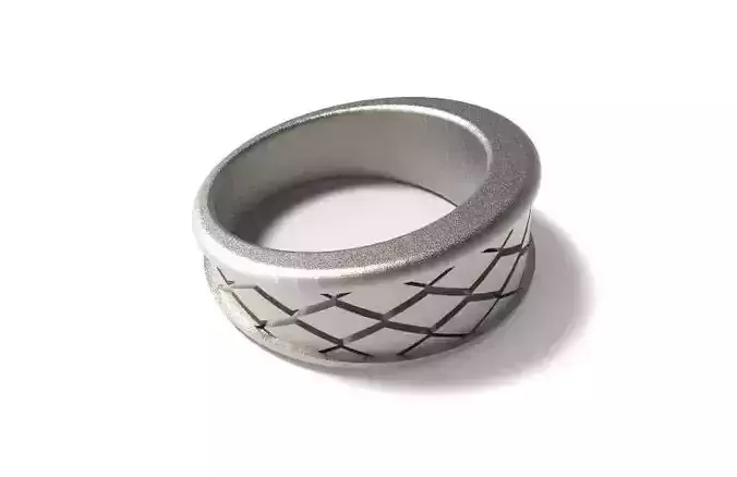 Ring 2 silver with pattern