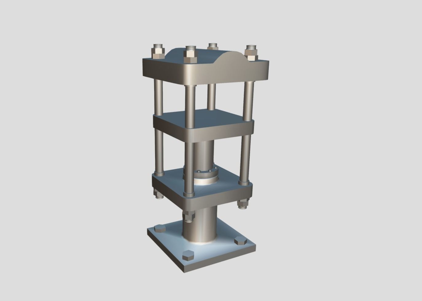 Machine - Hydraulic Rubber Press Low-poly 3D model_3
