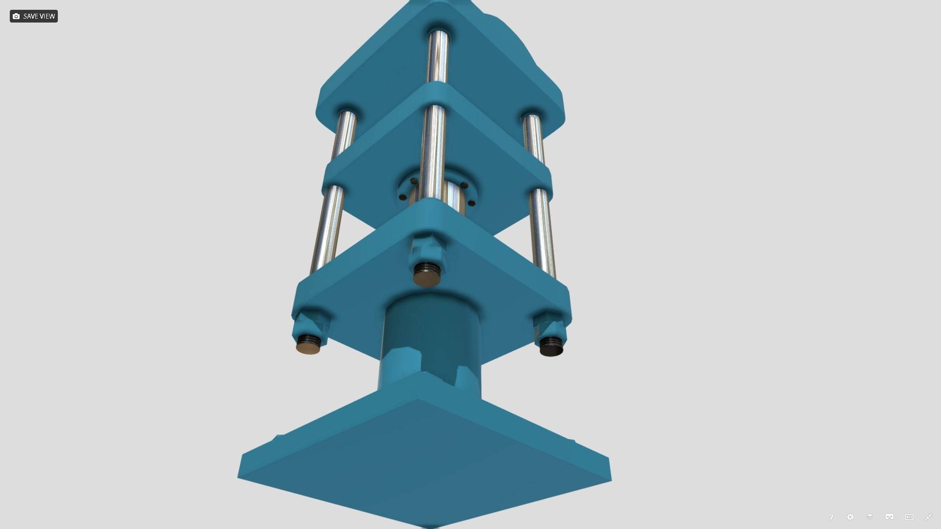 Machine - Hydraulic Rubber Press Low-poly 3D model_2