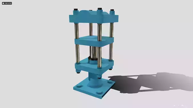Machine - Hydraulic Rubber Press Low-poly 3D model