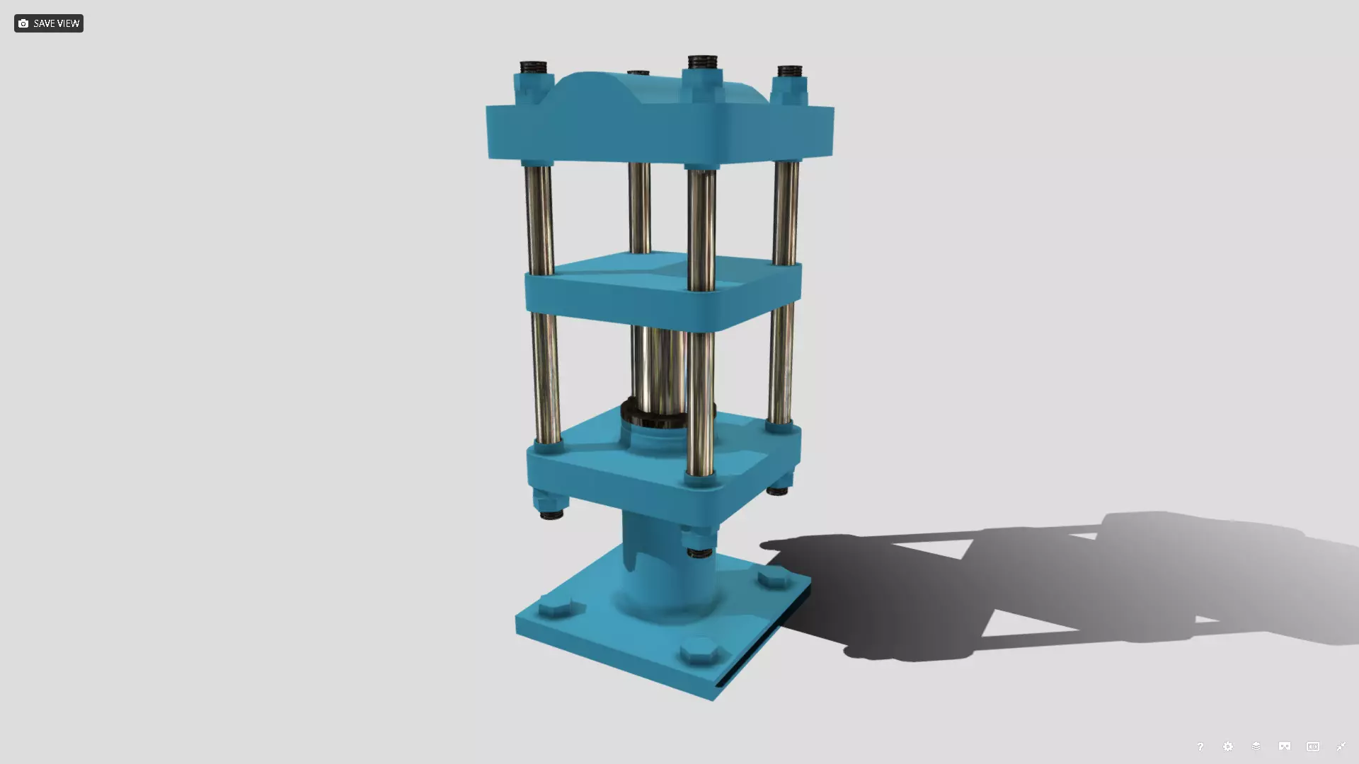 Machine - Hydraulic Rubber Press Low-poly 3D model_0