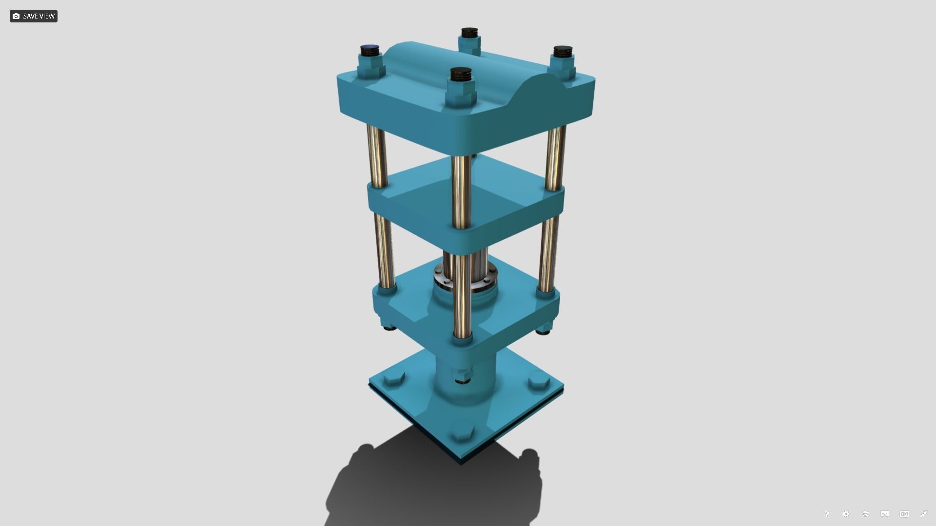 Machine - Hydraulic Rubber Press Low-poly 3D model_6