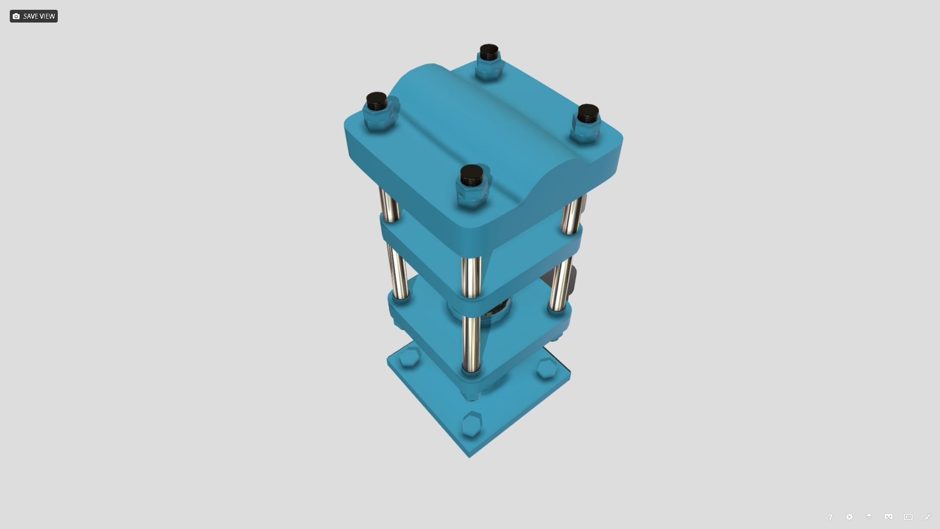 Machine - Hydraulic Rubber Press Low-poly 3D model_5