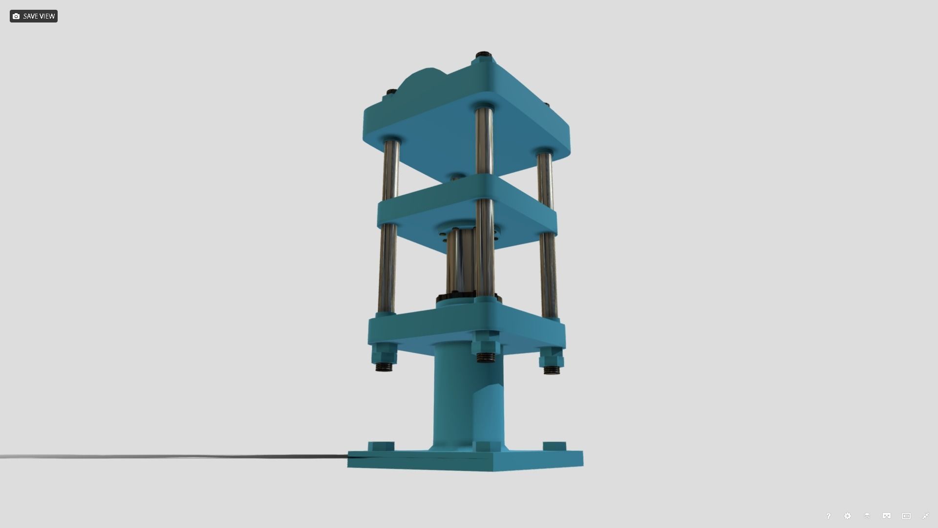 Machine - Hydraulic Rubber Press Low-poly 3D model_7