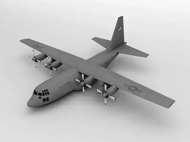 Lockheed C130 Hercules Military Aircraft LOW