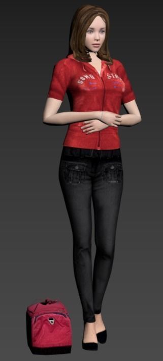 Female collection stand3 Free 3D model_3