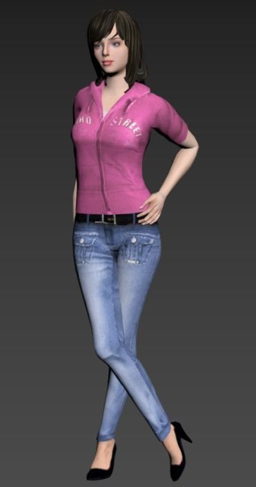 Female collection stand3 Free 3D model_6