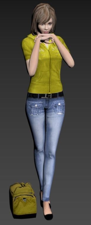 Female collection stand3 Free 3D model_5