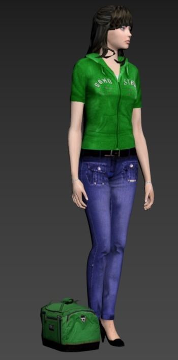 Female collection stand3 Free 3D model_2