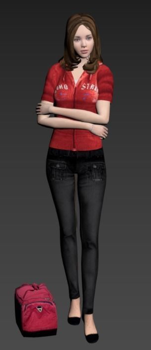 Female collection stand3 Free 3D model_4