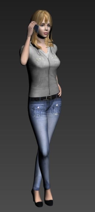 Female collection stand3 Free 3D model_7
